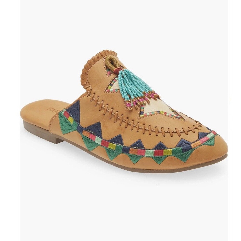 Farm Rio Stars Beaded Tassel Mule Sandal LEFT SHOE ONLY AMPUTEE Size 8